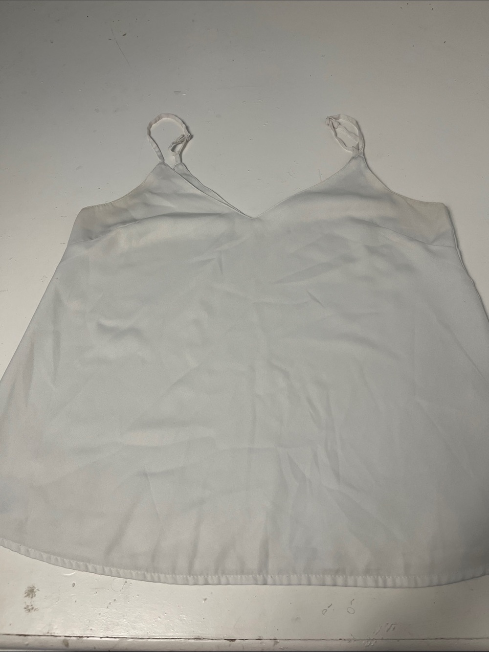 ASOS Sz 6 White V Neck Layered Basic Adjustable Strap Tank Top